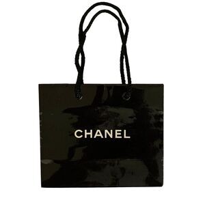 CHANEL Paper Reusable Shopping Bag Black  Small